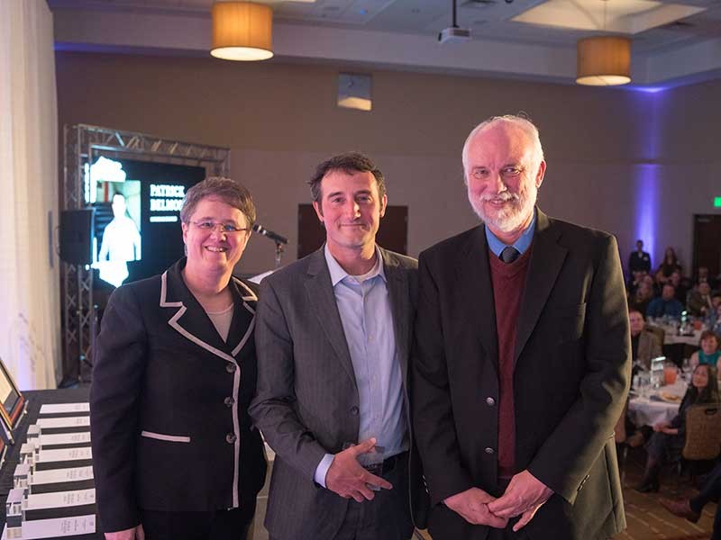 Patrick Belmont with Lisa Berreau and Dean Chris Luecke