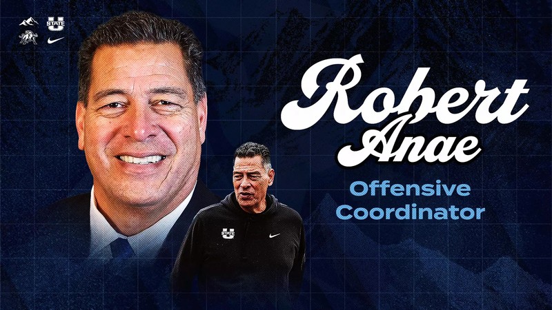 Graphic announcing Robert Anae as USU's new football offensive coordinator