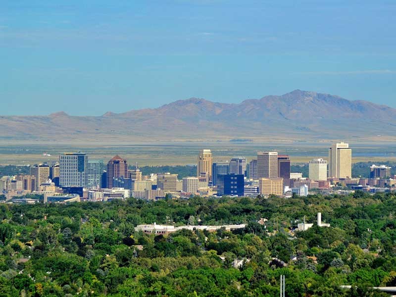 A view of Salt Lake Ciy, Utah.