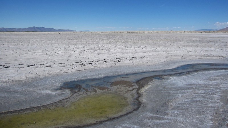 Dry lakebed of Great Salt Lake, Utah.