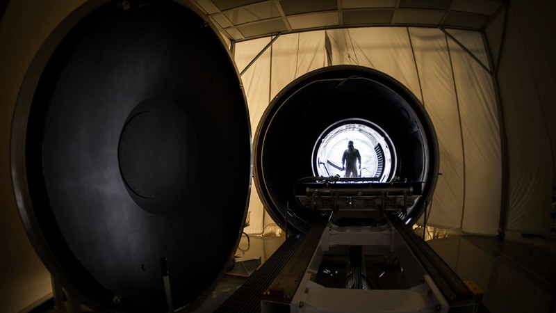 This March 26 photo captures one of several chambers used at SDL for testing and calibration.