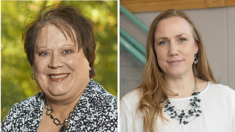 Tami Spackman and Dawnetta Mahnken, USU's Advisor of the Year Winners.