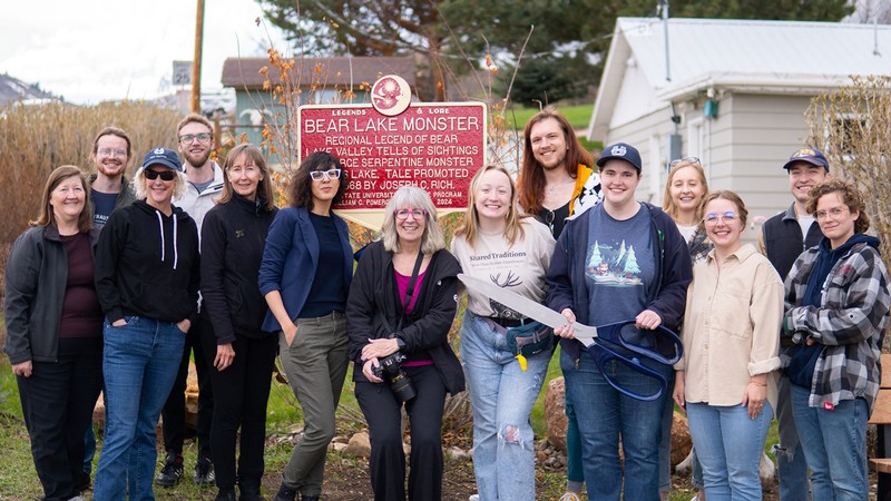 A group of people pose for a photo.