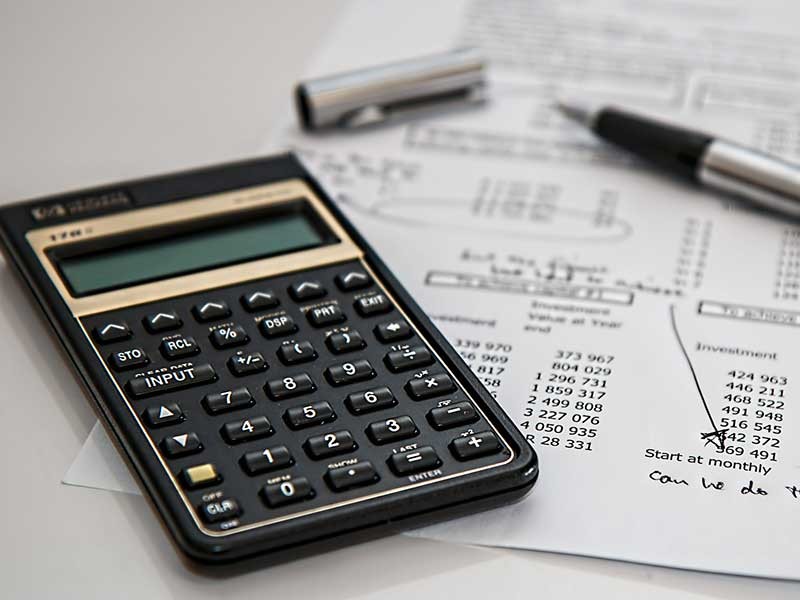 bills and calculator