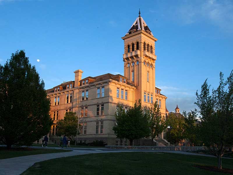 Old Main in the spring