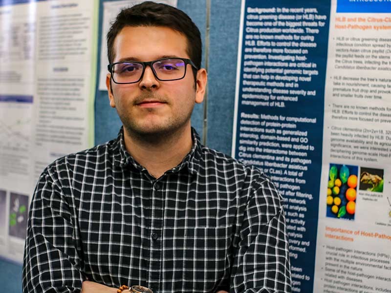 Cristian Loaiza studies plant pathogens, specifically citrus greening disease.