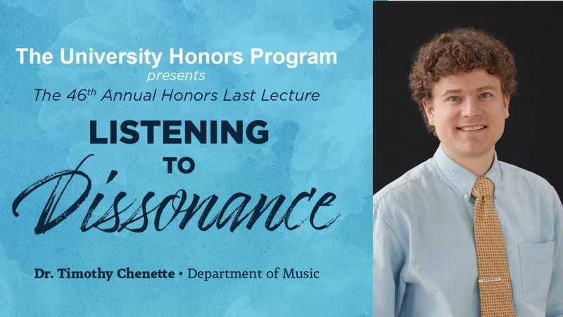 Image of Timothy Chenette with Listenting to Dissonance Title.