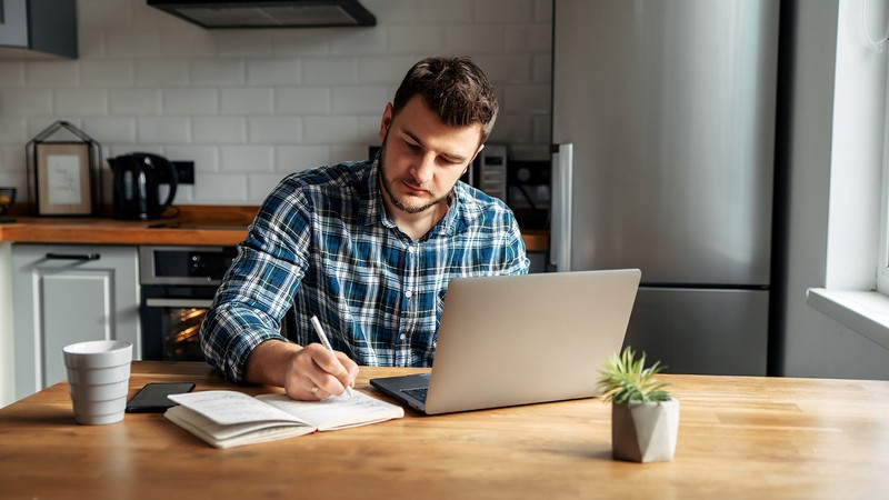 Person working from home.