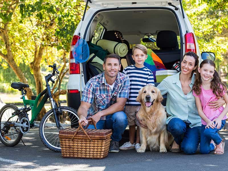family on a road trip