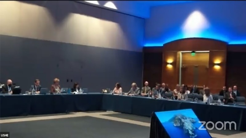 Zoom screen shot of the Utah Board of Education Meeting.