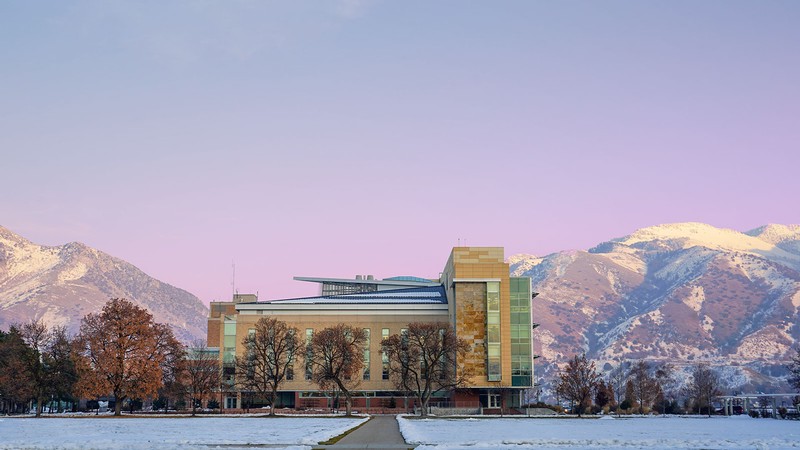 Agriculture and Applied Sciences building on the USU Quad.