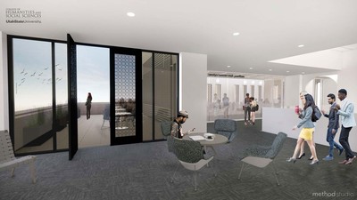 A computer rendering showing a planned building at USU.