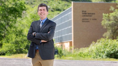 David Tarboton poses for a picture at the Utah Water Research Laboratory in Logan.