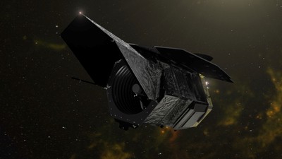 A computer rendering shows a spacecraft.
