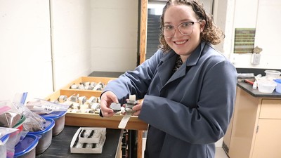 Geologist in research lab.