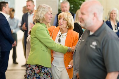 Noelle E. Cockett with visitors.