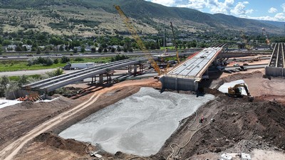 A freeway interchange under construction.