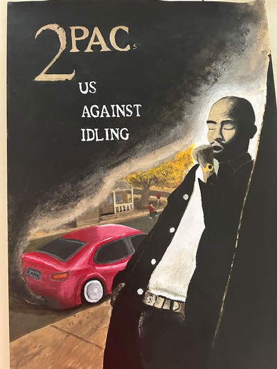 Text Reads: 2Pac. Us Against Idling.