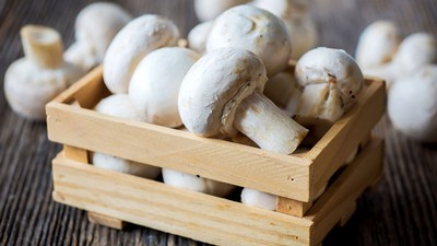 A basket of mushrooms.