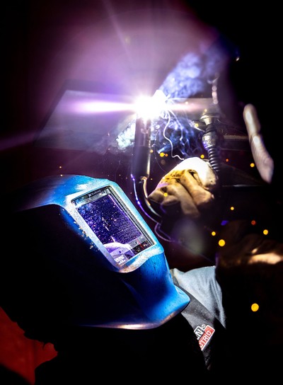 Wyatt Hansen welding.