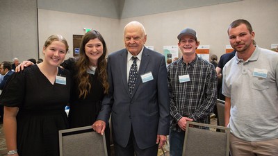 Richard Anderson and four students.