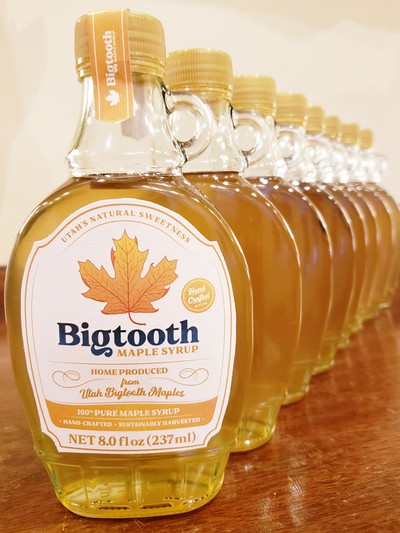 Bottles of Bigtooth Maple Syrup.
