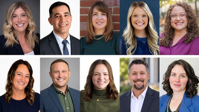 A collage of the headshots of 10 people.