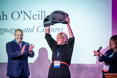 Sarah O'Neill at an award ceremony.