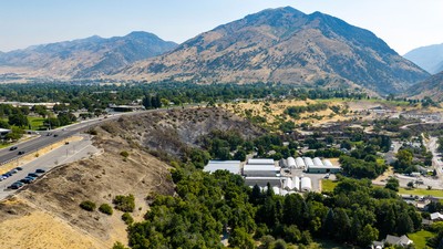Burnt hillside near the USU Logan campus.