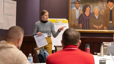 People in a meeting.