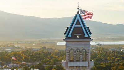 The tower of Old Main.