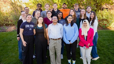 A group photo of Prateek Sharma and his lab's researchers.
