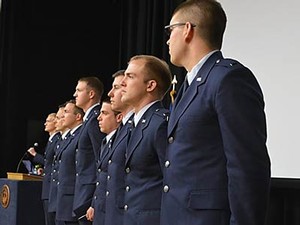 the 2016 Air Force ROTC officer commissioning ceremony at USU