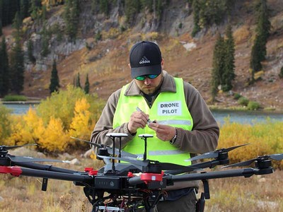 Drone pilot and USU student Hunter Buxton