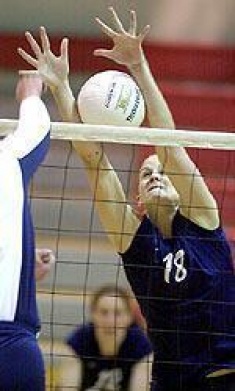 Utah State volleyball team in action
