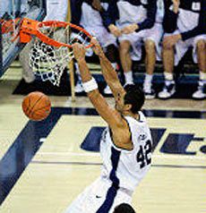 USU men's basketball, Tai Wesley action