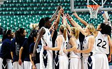 USU women's baskteball team on the court