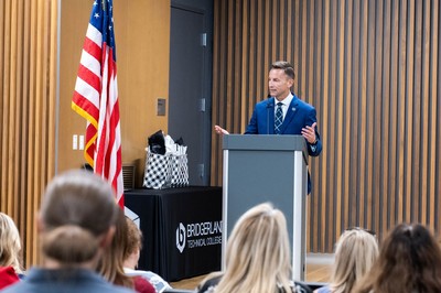 Brad Mortensen speaking at an event at BTECH.