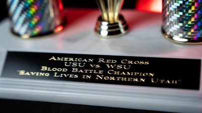Close up of the Blood Battle trophy