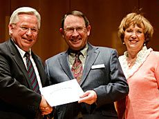 Craig Jessop, Dr. David Coppin and Development Officer Joyce Albrecht