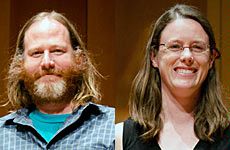 Caine College of the Arts award winners Abraham McCown and Megan Mitchell