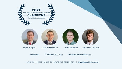 2021 CFA Global Research Challenge: Ryan Voges, Jared Warnock, Jack Baldwin and Spencer Powell