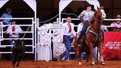Cassie Bahe riding her horse, Roy.