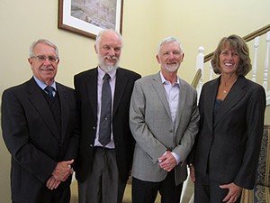 Eric Gese and USU administrators at his Inaugural Professor Lecture at the president's home