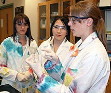 lab instruction at Chem/Biochem workshop