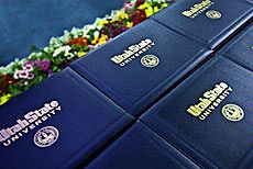 USU commencement, diploma illustration