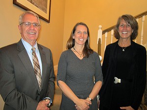 USU President Stan Albrecht, professor Renee Galliher, Provost Noelle Cockett