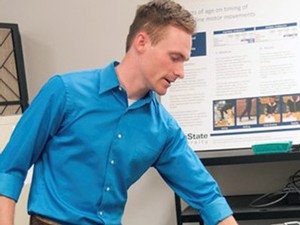 USU student researcher Kodey Meyers, Sensory Motor Behavior Lab