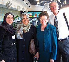 USU's Nathan Smith with teachers in the Middle East