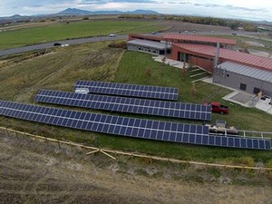 solar panels at USU's Equine Education Center
